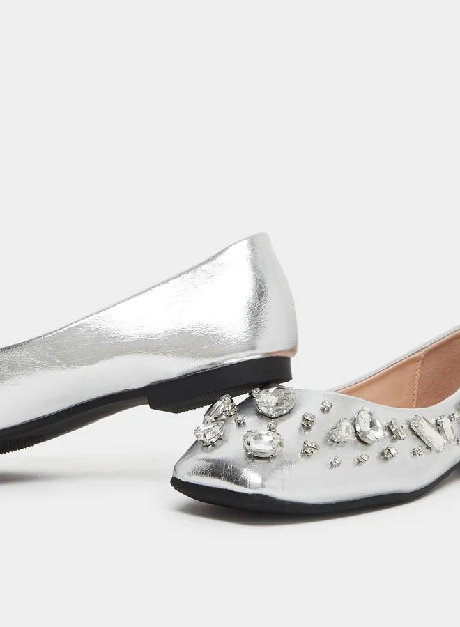 Styli Women Embellished Ballerina Shoes